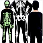 STRÓJ NA HALLOWEEN - KOŚCIOTRUP FLUORESCENCYJNY (ŚWIECI W CIEMNOŚCI) rozmiar XL