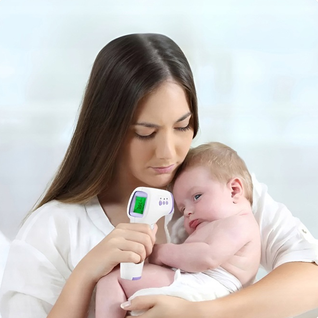 TERMOMETR BEZDOTYKOWY NA PODCZERWIEŃ LCD DLA DZIECI I DOROSŁYCH DOKŁADNY