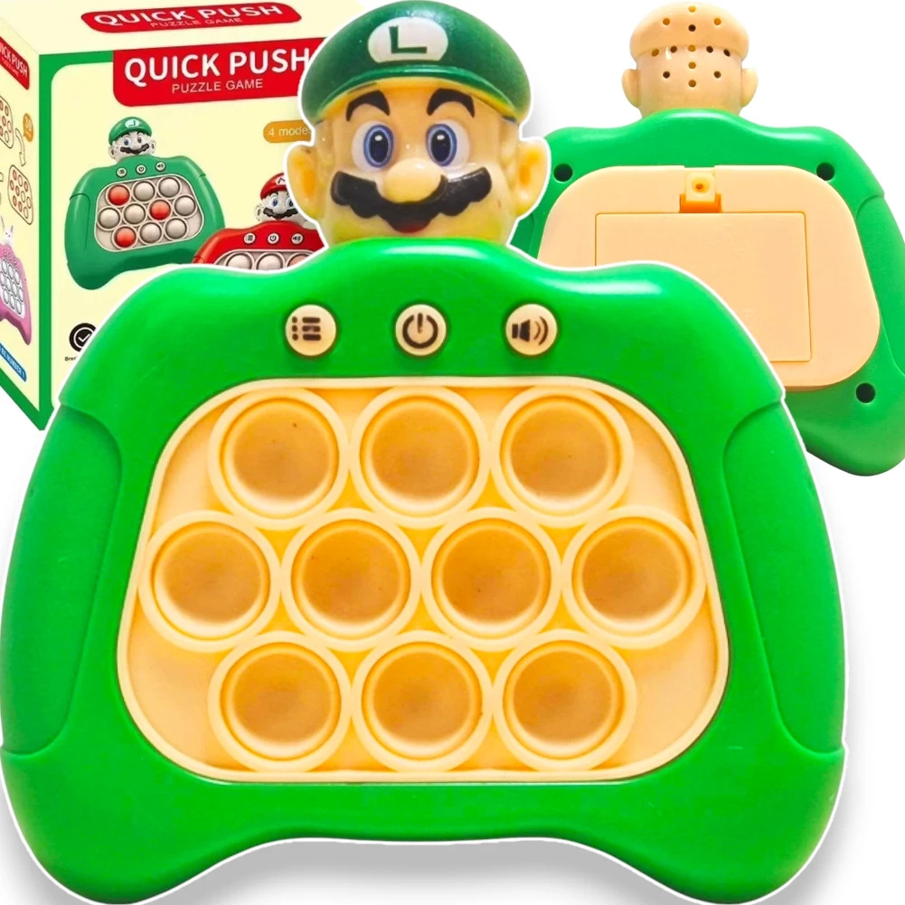 KONSOLA POP IT SUPER MARIO LUIGI GRA ELEKTRONICZNA ANTYSTRESOWA 30 POZIOMÓW
