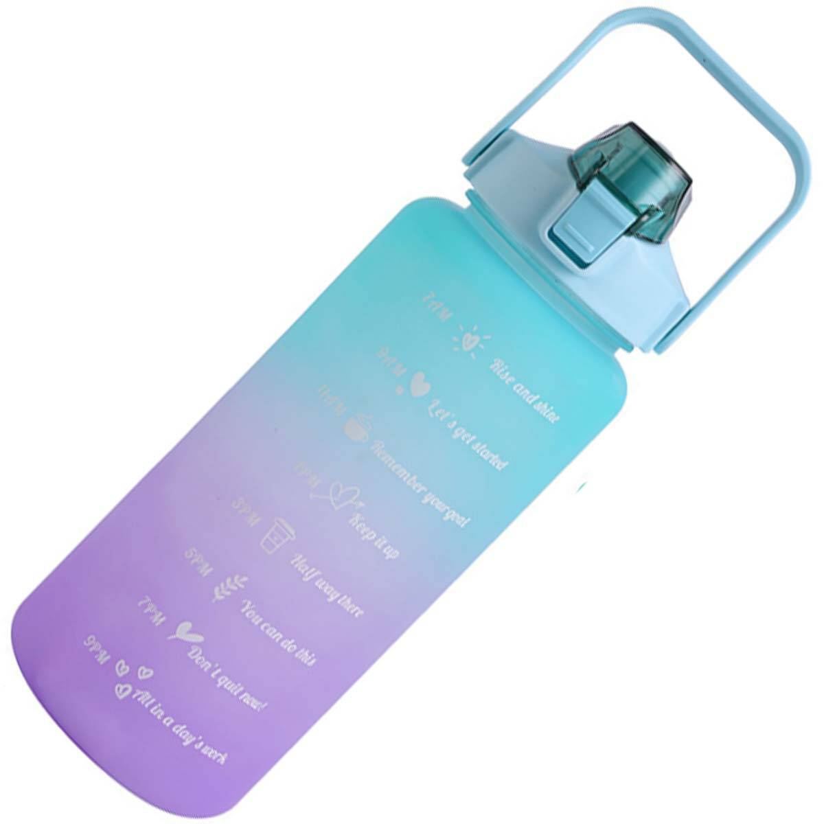 BUTELKA MOTYWACYJNA BIDON NA WODĘ ZE SŁOMKĄ Z UCHWYTEM MIARKĄ 2000ml 2 litr