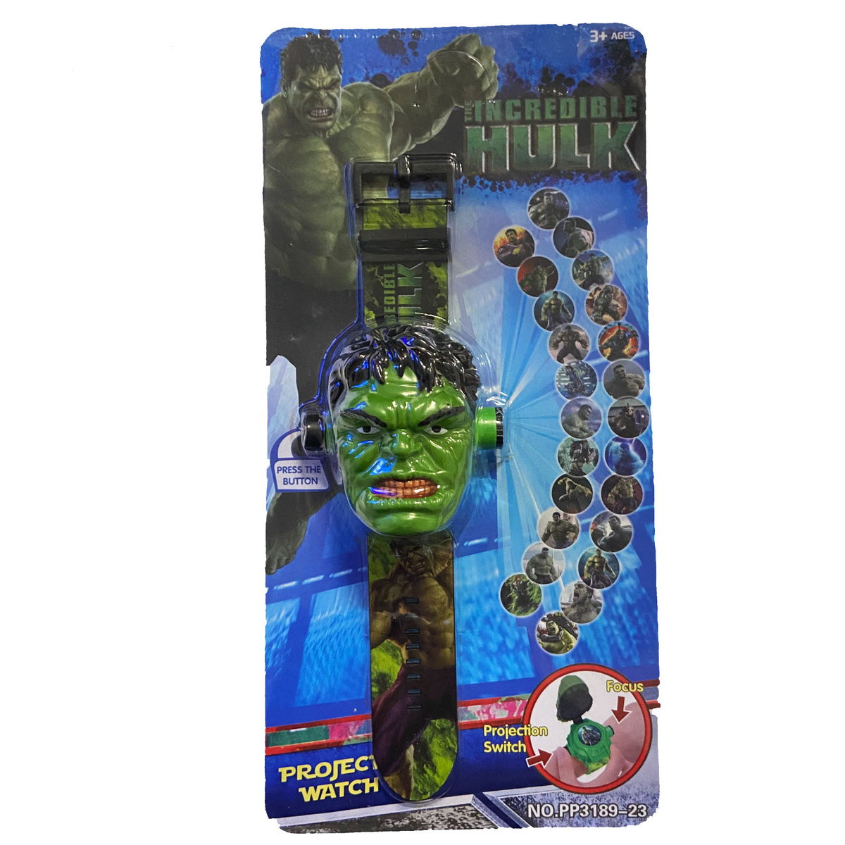 HULK ZEGAREK 3D LED Z PROJEKTOREM OBRAZKI ZDJĘCIA AVENGERS WYŚWIETLA OBRAZ