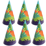 CZAPKA URODZINOWA ZESTAW NA IMREZĘ URODZINY DLA DZIECI 6szt. DINOZAURY