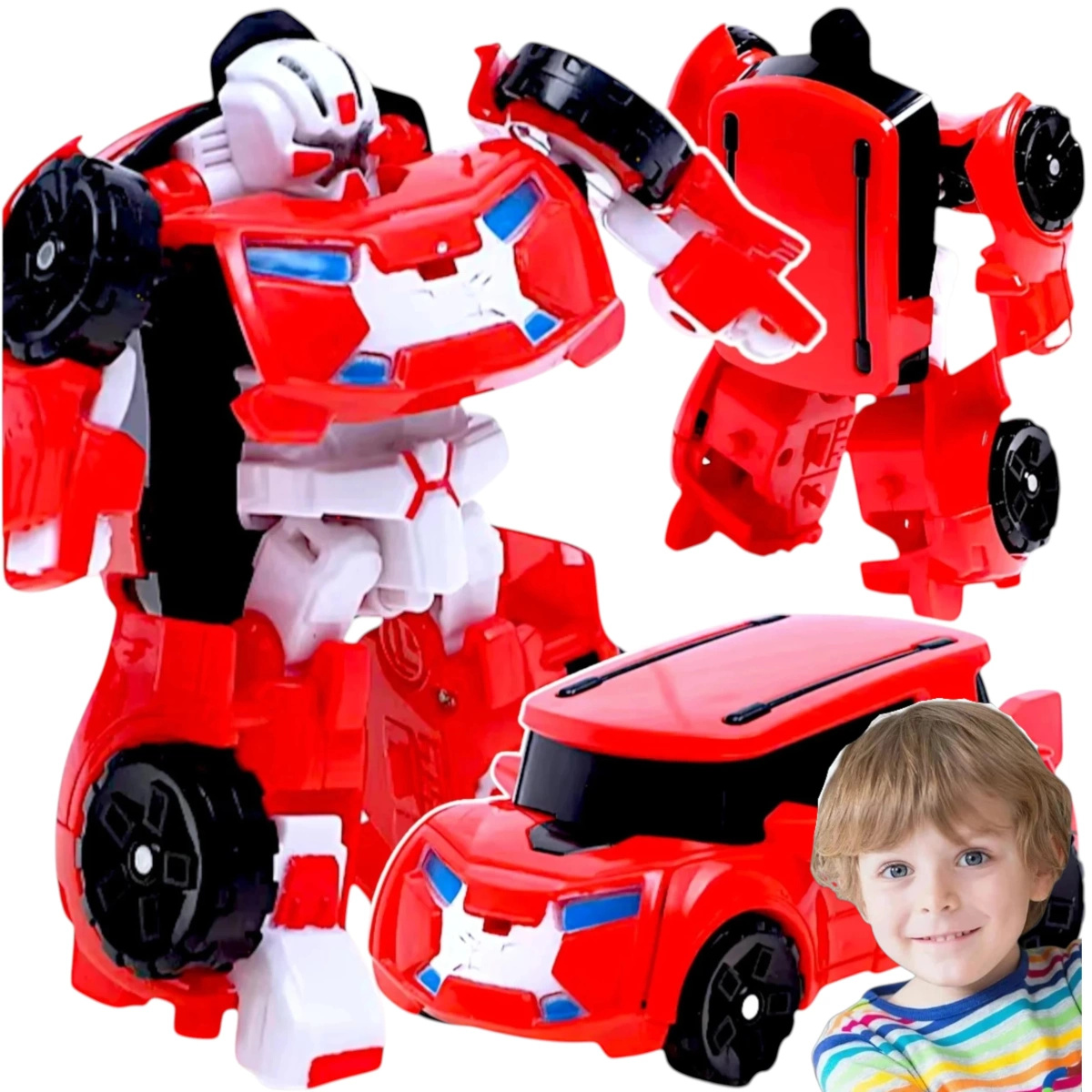 AUTO ROBOT TRANSFORMUJĄCY 2W1 SAMOCHÓD ROBOT POJAZD TRANSFORMUJE FIGURKA