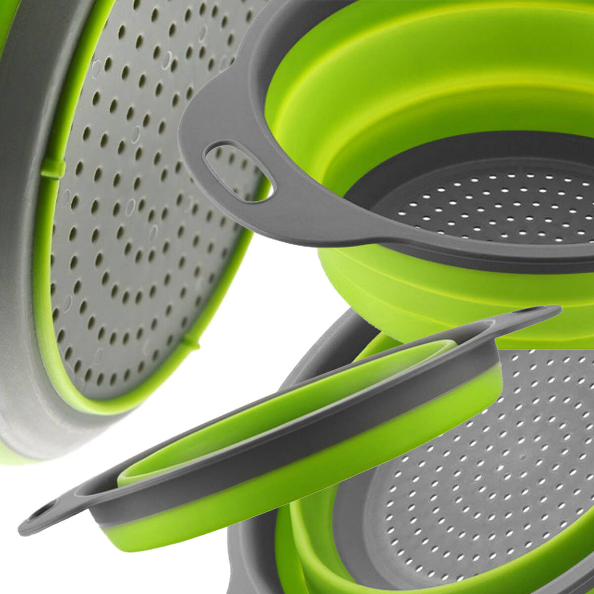 DURSZLAK SILIKONOWY SKŁADANY KUCHENNY CEDZAK SITKO OCIEKACZ UCHWYTy 19cm