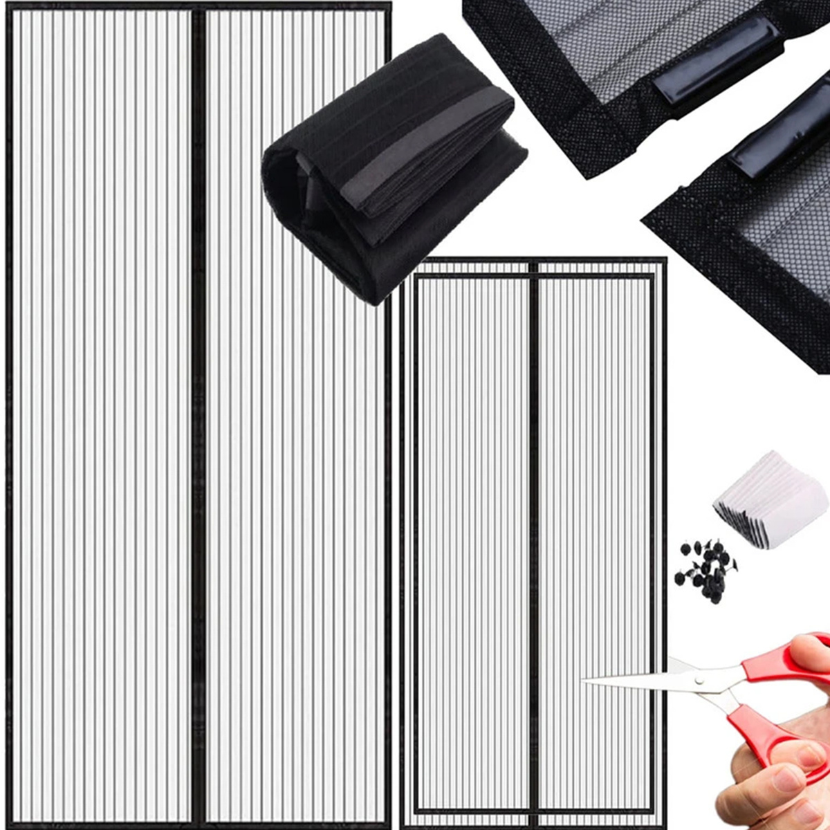 MOSKITIERA NA DRZWI NA TARAS LUB BALKON SIATKA KOMARY MAGNETYCZNA100 x 210