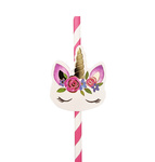 SŁOMKI PAPIEROWE RURKI DO NAPOJÓW JEDNOROŻEC 6 szt JEDNORAZOWE EKOLOGICZNE