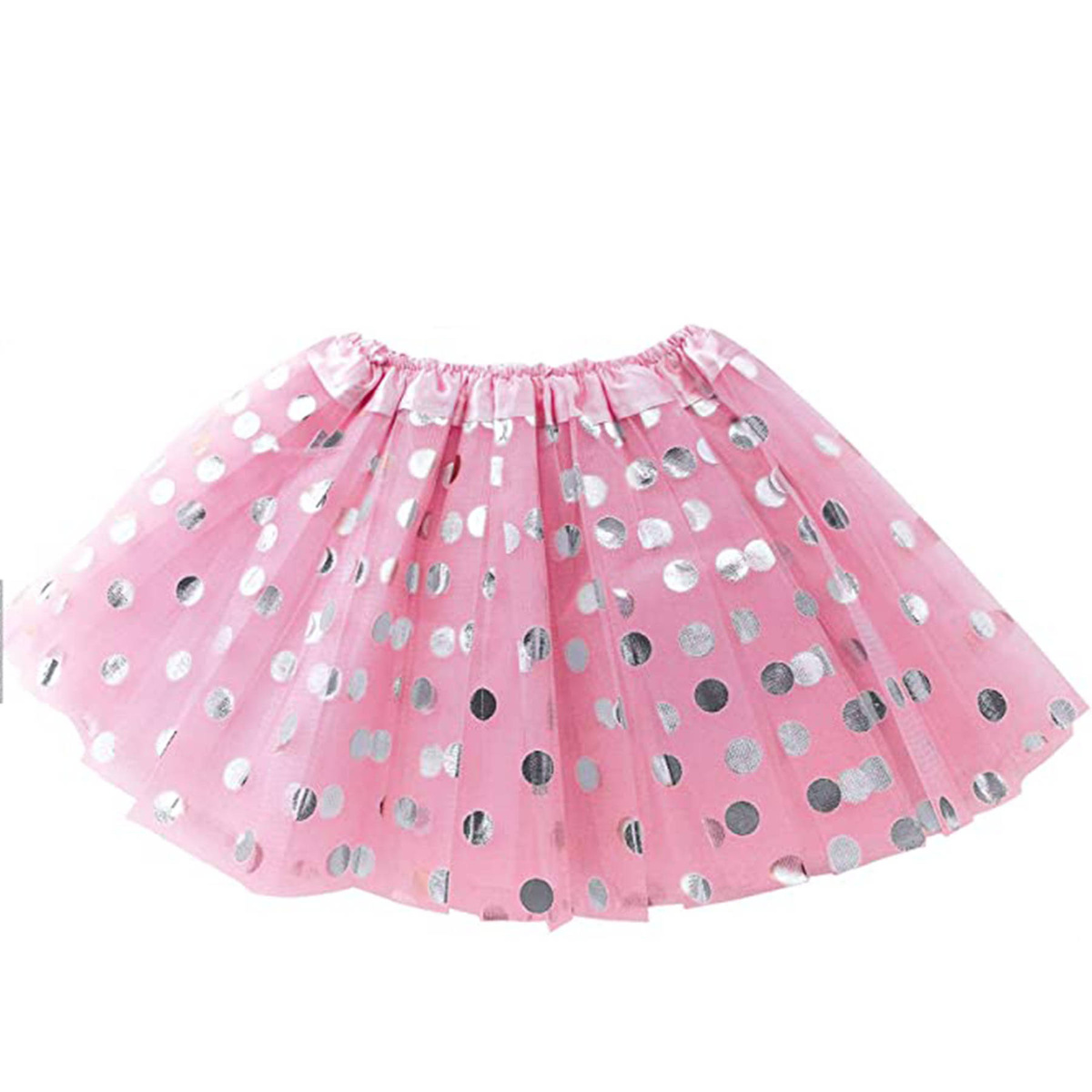 Tiulowa Spódniczka Różowa w Kropki 32cm