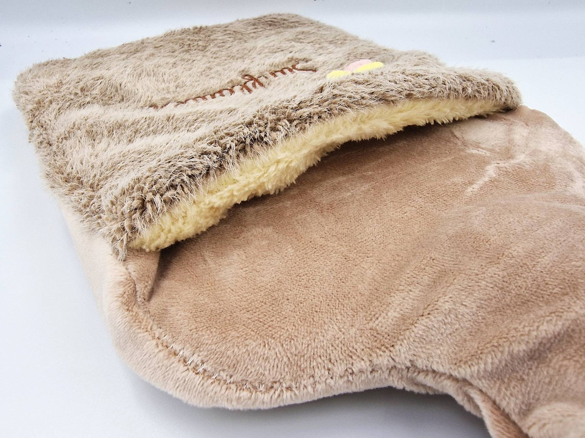 DUŻY TERMOFOR GUMOWY W SWETERKU POKROWIEC PLUSZOWY OGRZEWACZ 2 LITRY CIEPŁY