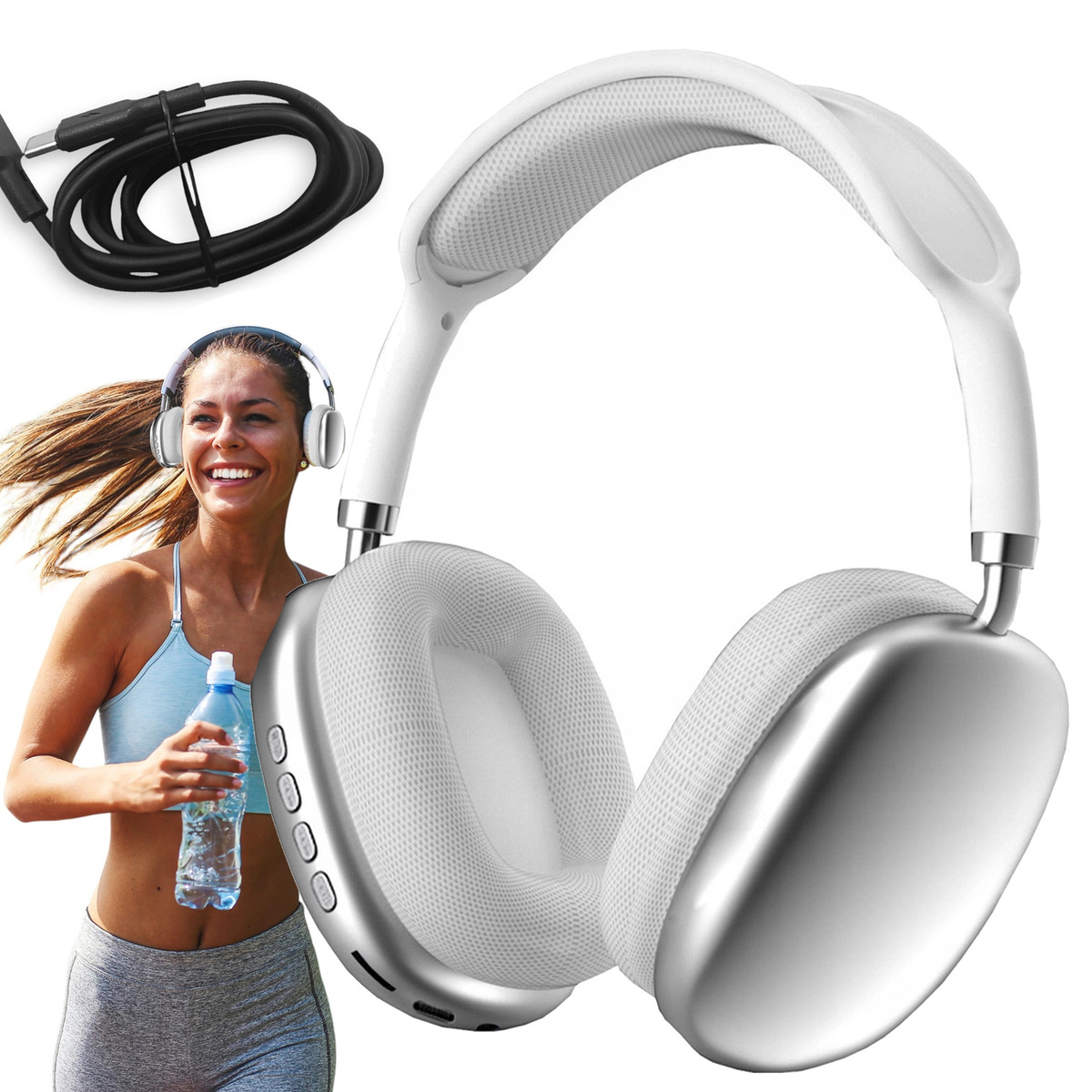 SŁUCHAWKI BEZPRZEWODOWE P9 PRO MAX BLUETOOTH 5.0 MIKROFON KOLORY 400mAh