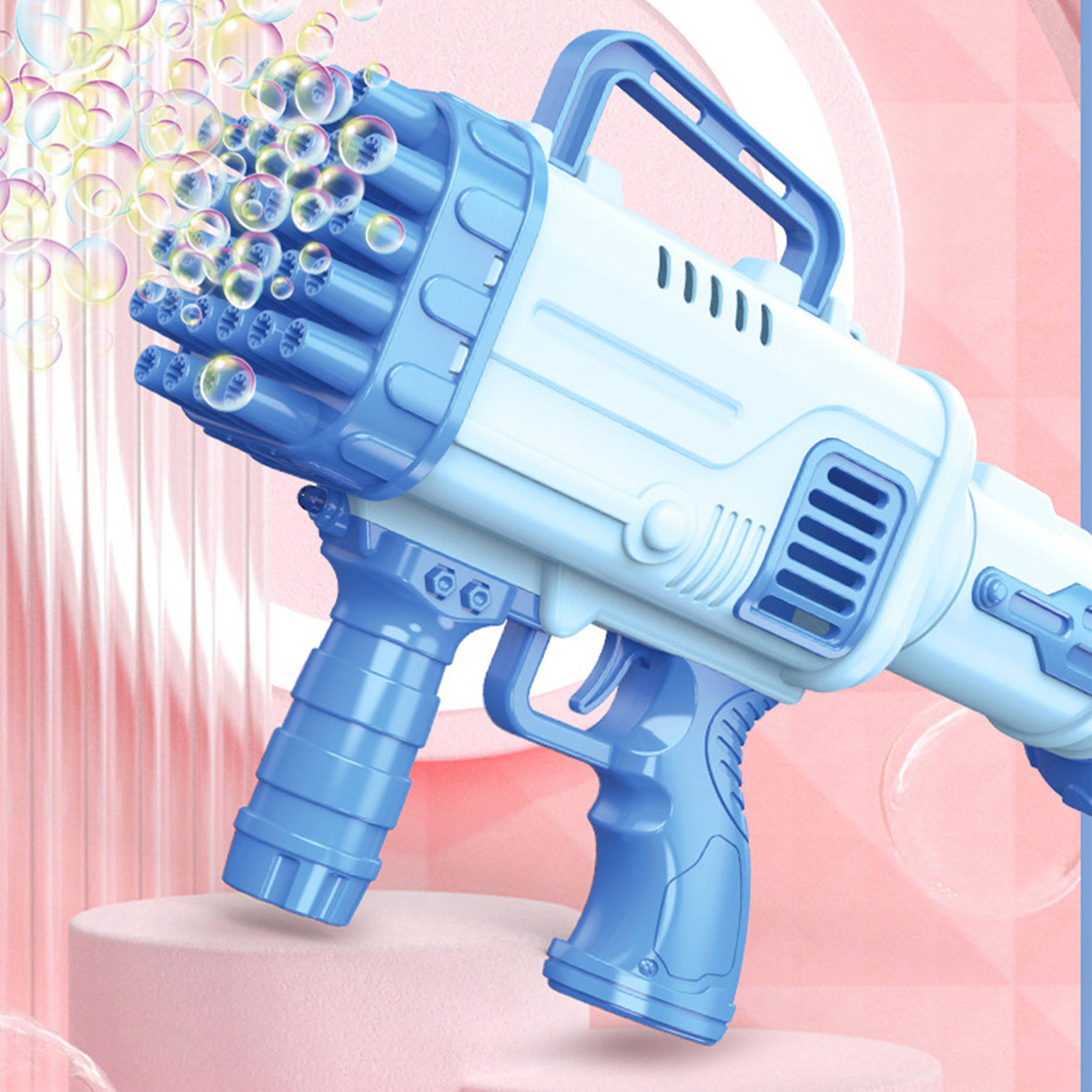 PISTOLET NA BAŃKI MYDLANE MASZYNKA WYRZUTNIA BANIEK MYDLANYCH BAZOOKA PŁYN