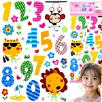 NAKLEJKI 3D NA ŚCIANĘ DLA DZIECI CYFERKI ZWIERZĘTA OZDOBA POKOJU NA ŚCIANĘ