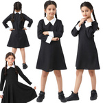 STRÓJ WEDNESDAY ADDAMS SUKIENKA NA IMPREZĘ PRZEBRANIE NA HALLOWEEN rozm L