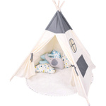 NAMIOT DLA DZIECI TIPI WIGWAM BAZA STABILNY + MIĘKKA MATA + LAMPKI LED