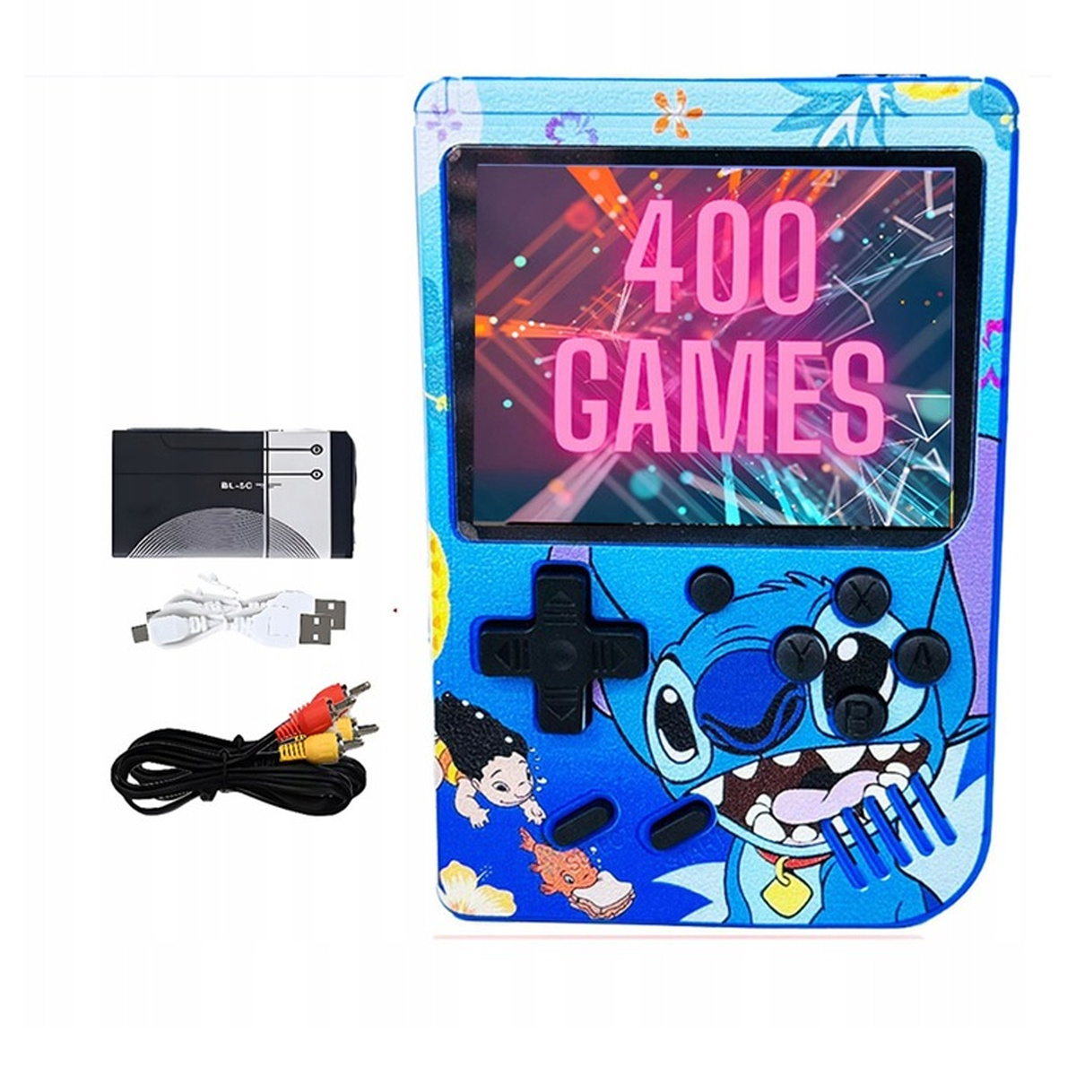 MINI KONSOLA PRZENOŚNA RETRO GAME BOX LILO I STICH GIERKA 400 GIER DO TV