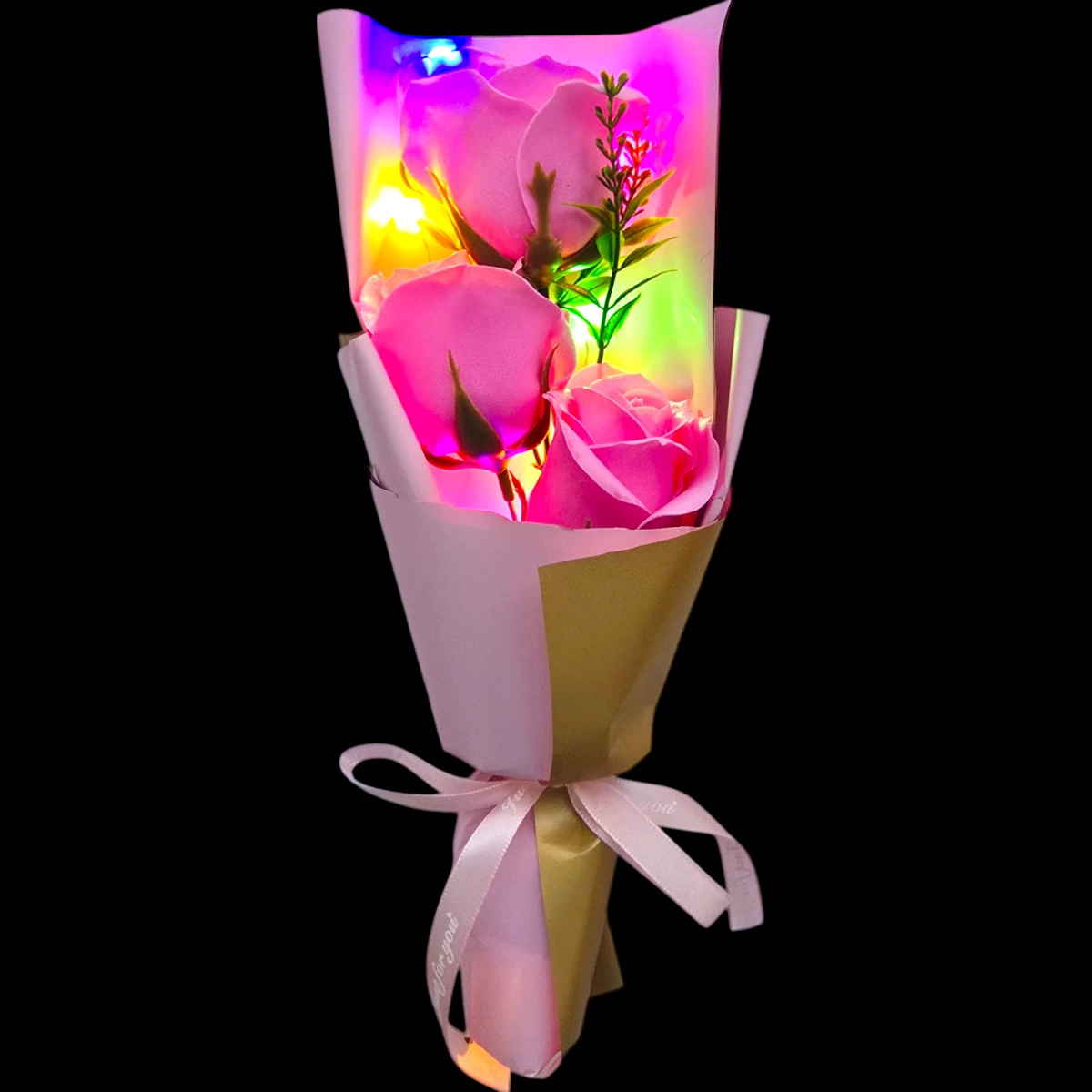 WIECZNA RÓŻA LED - BUKIET W PUDEŁKU ZESTAW PREZENTOWY NA DZIEŃ KOBIET