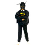 STRÓJ BATMAN PRZEBRANIE DLA CHŁOPCA NA BAL 3w1 GRUBY MIĘŚNIE MASKA KOSTIUM