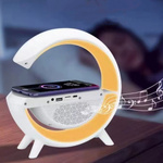 Nowoczesna Lampka Led RGB Z Ładowarką Indukcyjną 15W Głośnik Bluetooth 