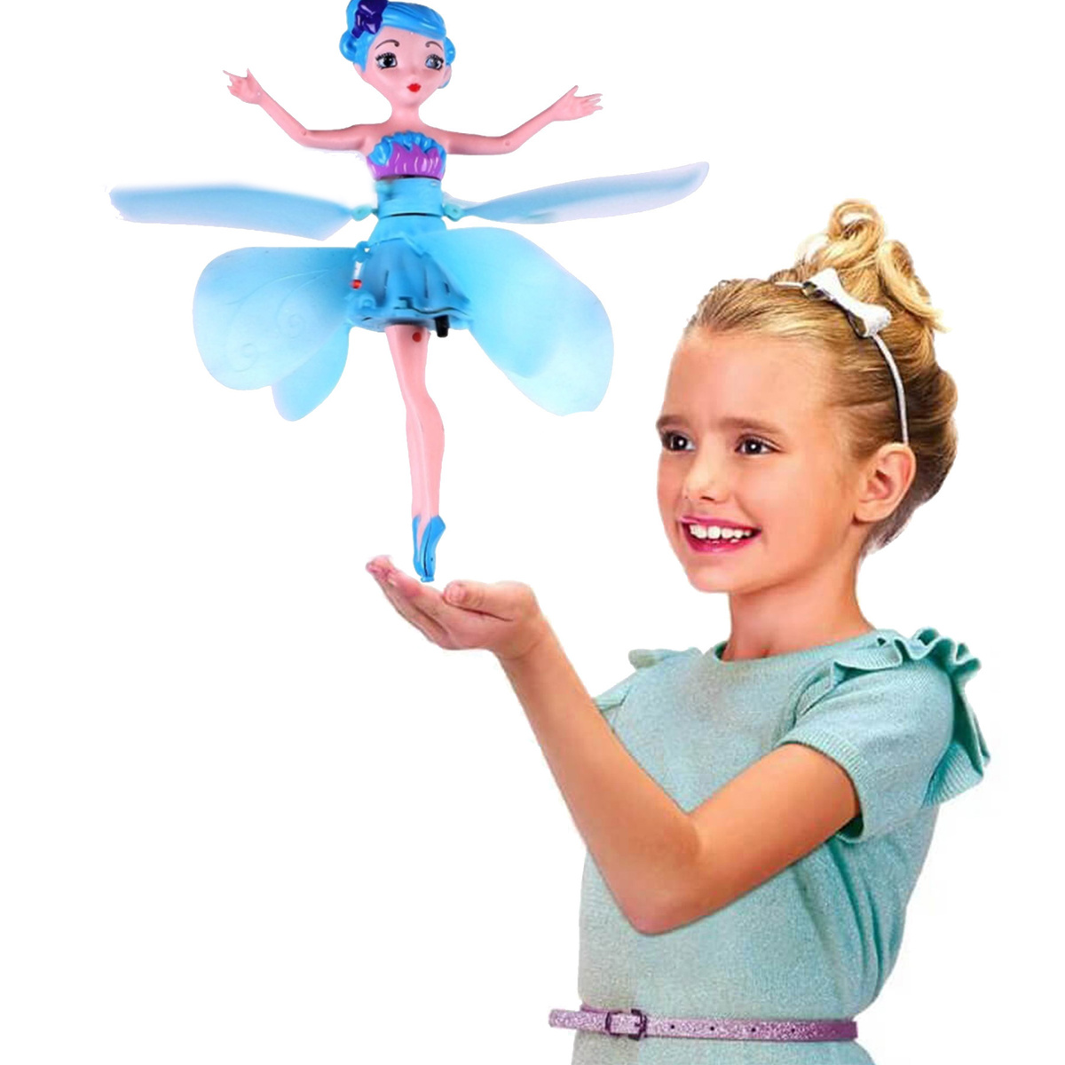 LATAJĄCA LALKA MAGICZNA WRÓŻKA KWIATOWA STEROWANA RĘKĄ DŁONIĄ USB 