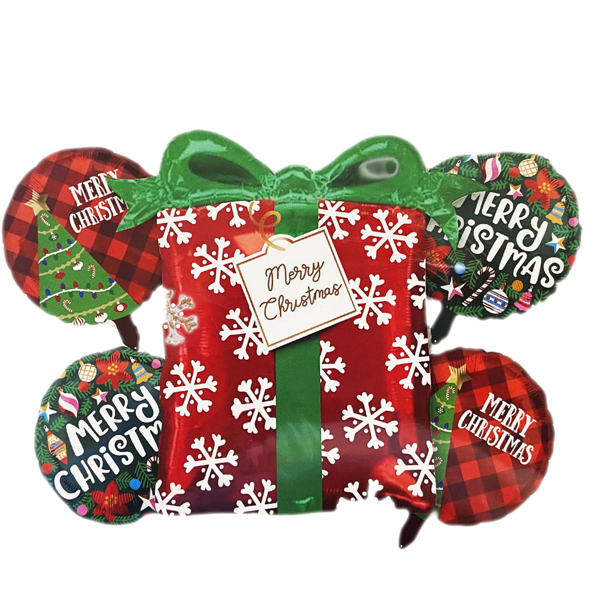 DUŻE BALONY ŚWIĄTECZNE 5szt. MIKOŁAJKI GWIAZDKA BOŻE NARODZENIE DEKORACJA