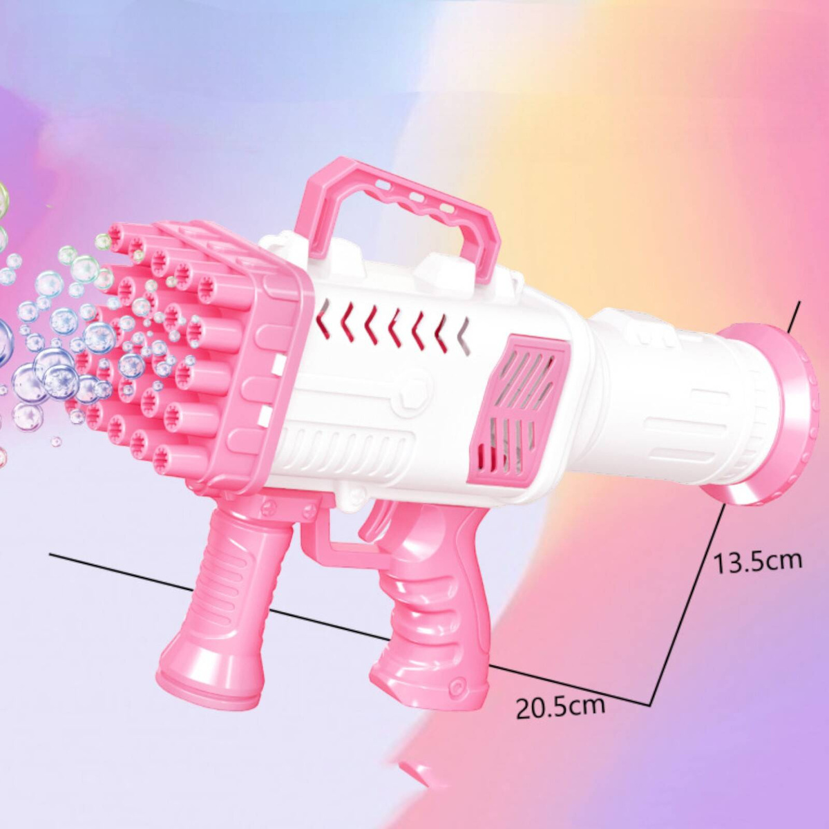 PISTOLET NA BAŃKI MYDLANE MASZYNKA WYRZUTNIA BANIEK MYDLANYCH BAZOOKA PŁYN