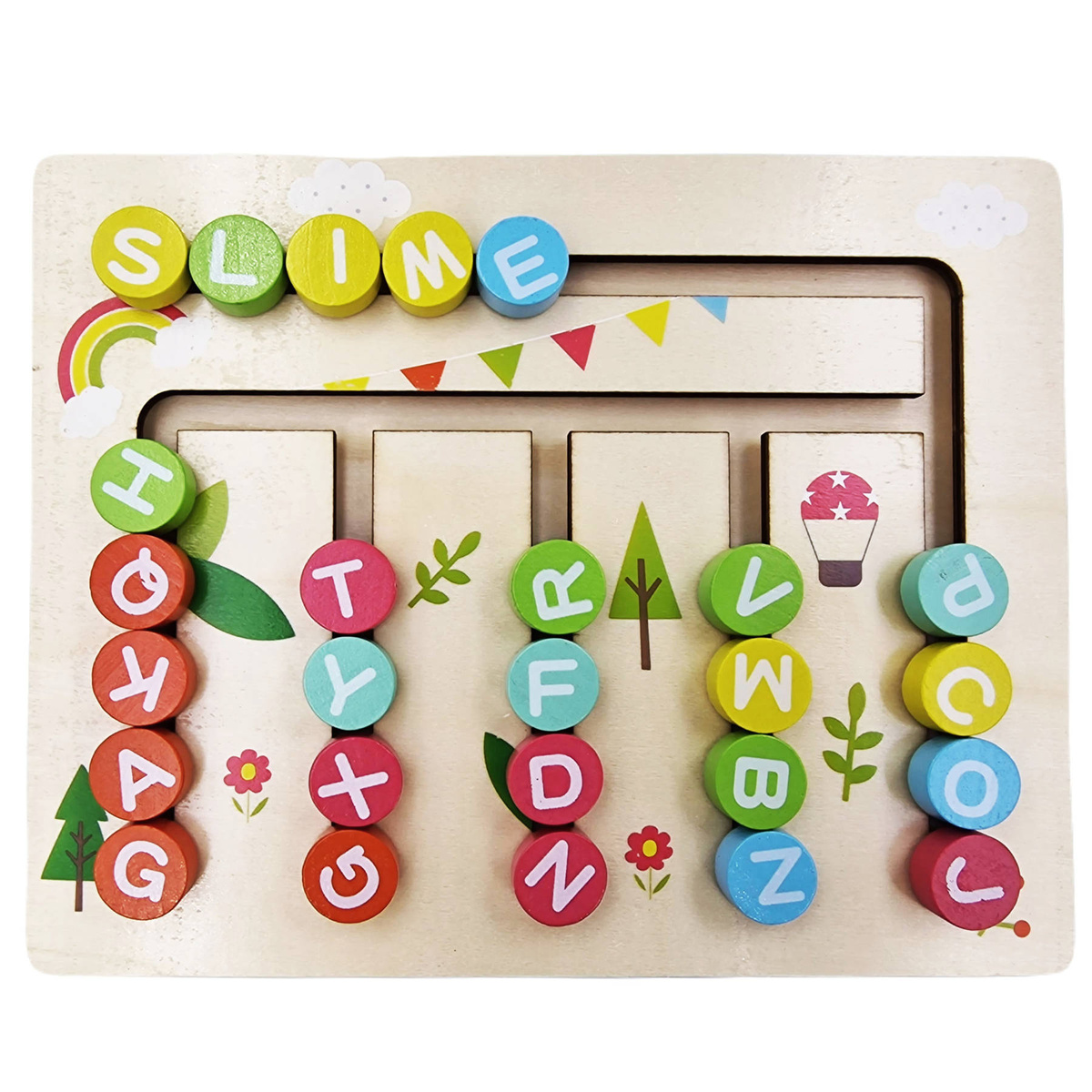 DREWNIANA GRA MONTESORRI MEMORY PAMIĘĆ UKŁADANKA LICZBY I LITERY KULKI