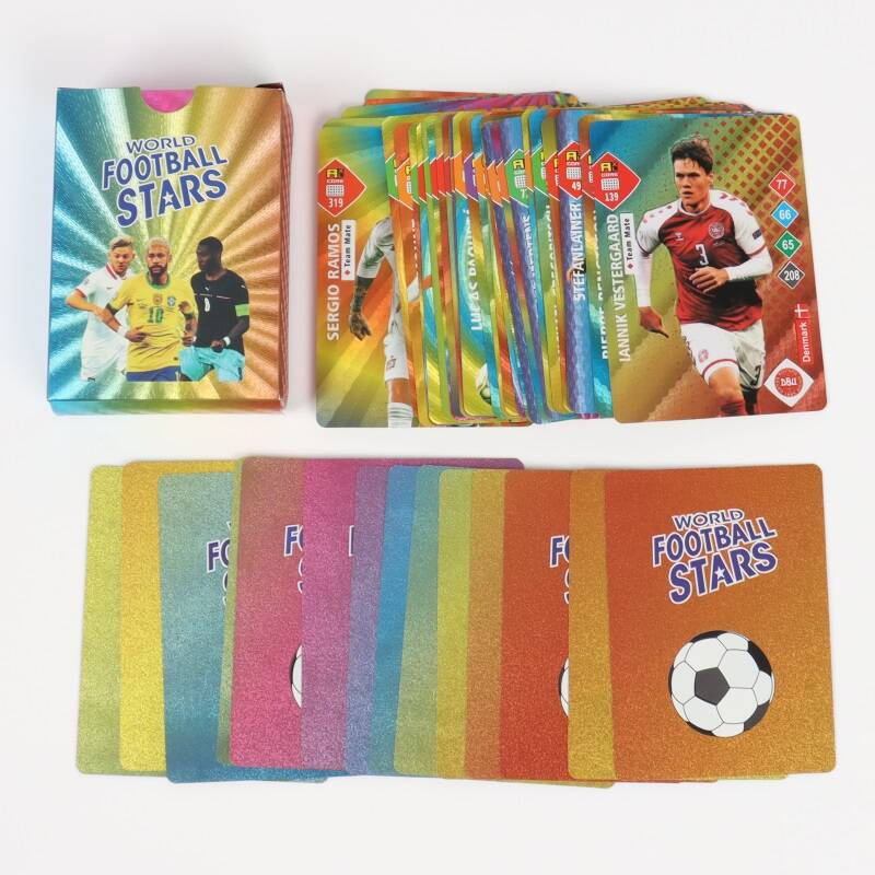 TĘCZOWE KARTY PIŁKARSKIE Z PIŁKARZAMI 55 SZTUK RAINBOW DLA FANÓW FUTBOLU