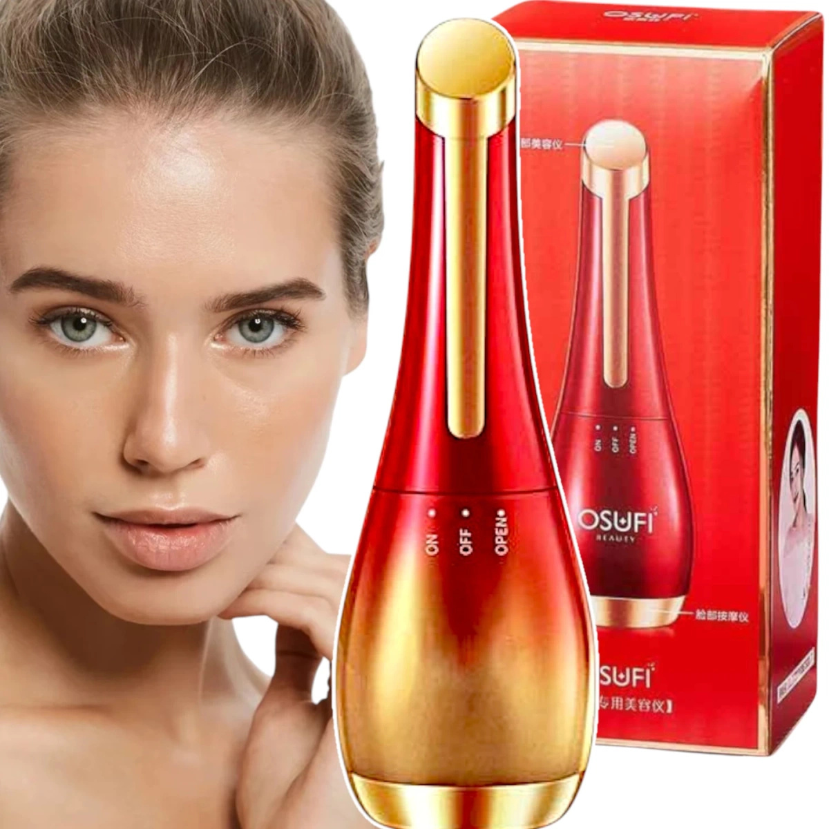 OSUFI MASAŻER WIBRACYJNY DO TWARZY ROLLER PRZECIWZMARSZCZKOWY LIFTING 