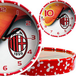 ZEGAR ŚCIENNY DLA KIBICA AC MILAN DZIECIĘCY CICHY DLA FANÓW DRUŻYNY