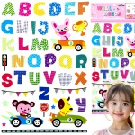 NAKLEJKI 3D NA ŚCIANĘ DLA DZIECI ALFABET ZWIERZĘTA OZDOBA POKOJU NA ŚCIANĘ