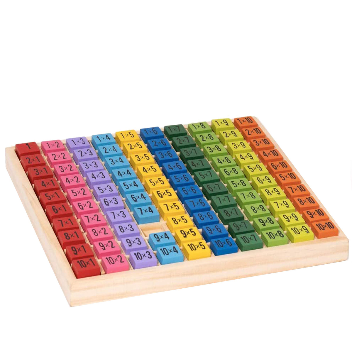 DREWNIANA TABLICZKA MNOŻENIA UKŁADANKA LOGICZNA NAUKA LICZENIA DO 100 