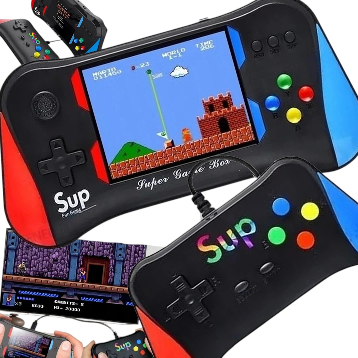 MINI KONSOLA RETRO  PRZENOŚNA 500GIER GIERKA  DO TV EKRAN 3,5'' X7M
