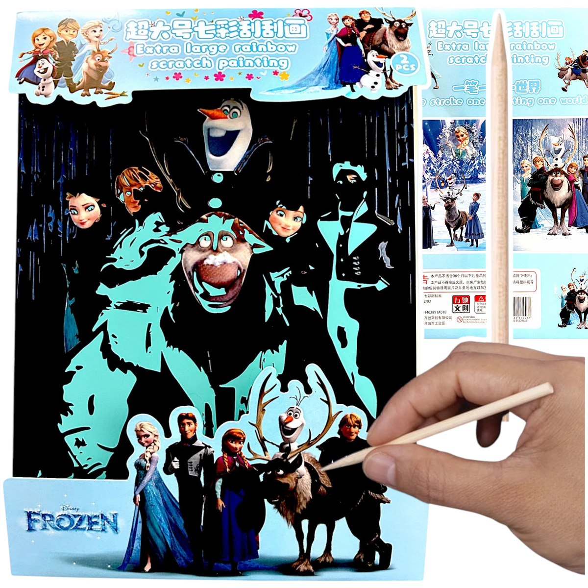 ZDRAPYWANKA TĘCZOWA KRAINA LODU WYDRAPYWANKA DLA DZIECI ELSA NOTES + RYSIK