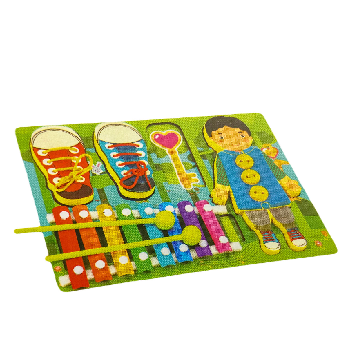 MONTESSORI ZESTAW EDUKACYJNY GRA 5w1 SZNUROWANKA CYMBAŁKI BUTY PRZEPLATANKA