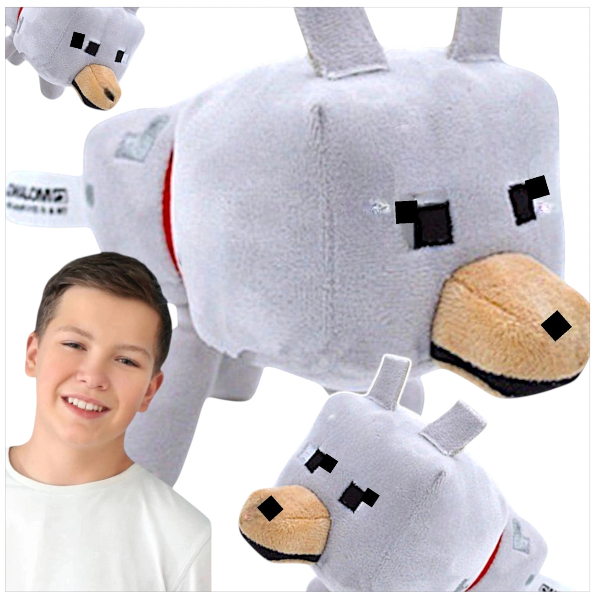 MINECRAFT PIES WILK DUŻA MASKOTKA Z GRY PLUSZOWA PLUSZAK POSTAĆ MIĘKKI 
