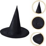 KAPELUSZ WIEDŹMY CZARODZIEJA CZAROWNICY CZARNY STRÓJ NA HALLOWEEN CZARNY