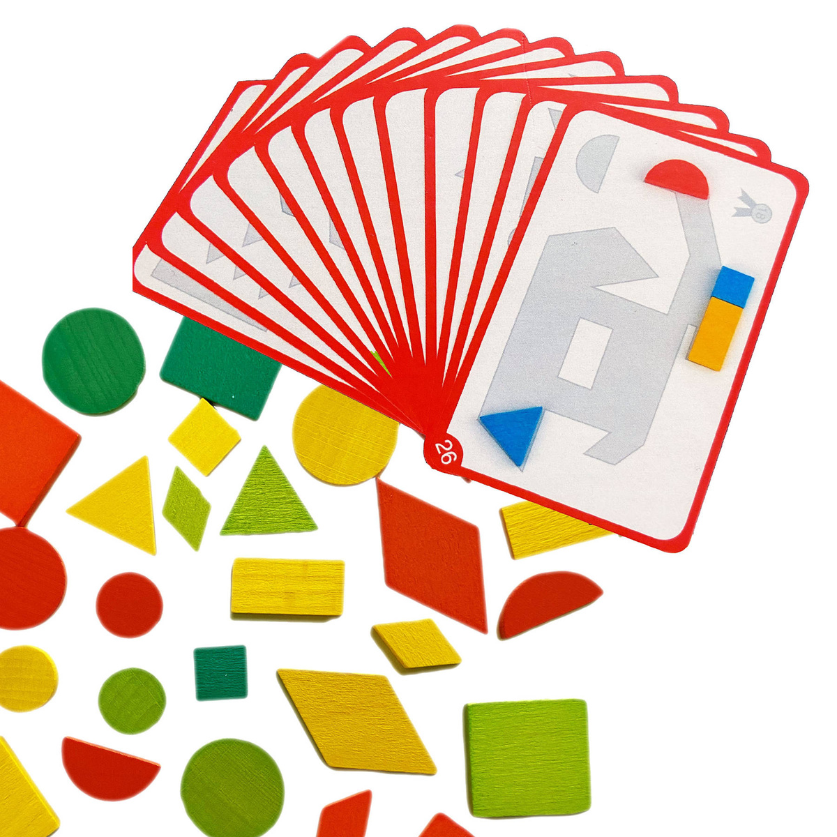 MONTESSORI DREWNIANE PUZZLE KARTY ZE WZORAMI UKŁADANKA EDUKACYJNA KLOCKI