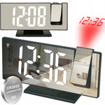 BUDZIK ZEGAR ELEKTRONICZNY GŁOŚNY Z PROJEKTOREM LED STOJĄCY CYFROWY DATA