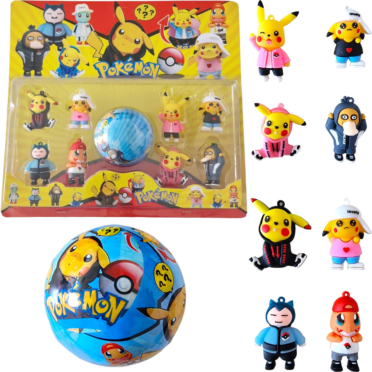 POKEMON ZESTAW FIGUREK 9 SZTUK FIGURKA NIESPODZIANKA KULA PIKACHU POKEBALL