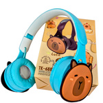 SŁUCHAWKI BEZPRZEWODOWE BLUETOOTK KAPIBARA MIĘKKIE LEKKIE DLA DZIECI USB 