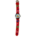 KLASYCZNY ZEGAREK DZIECIĘCY MOTYLI CZERWONY EDUKACYJNY NA PREZENT