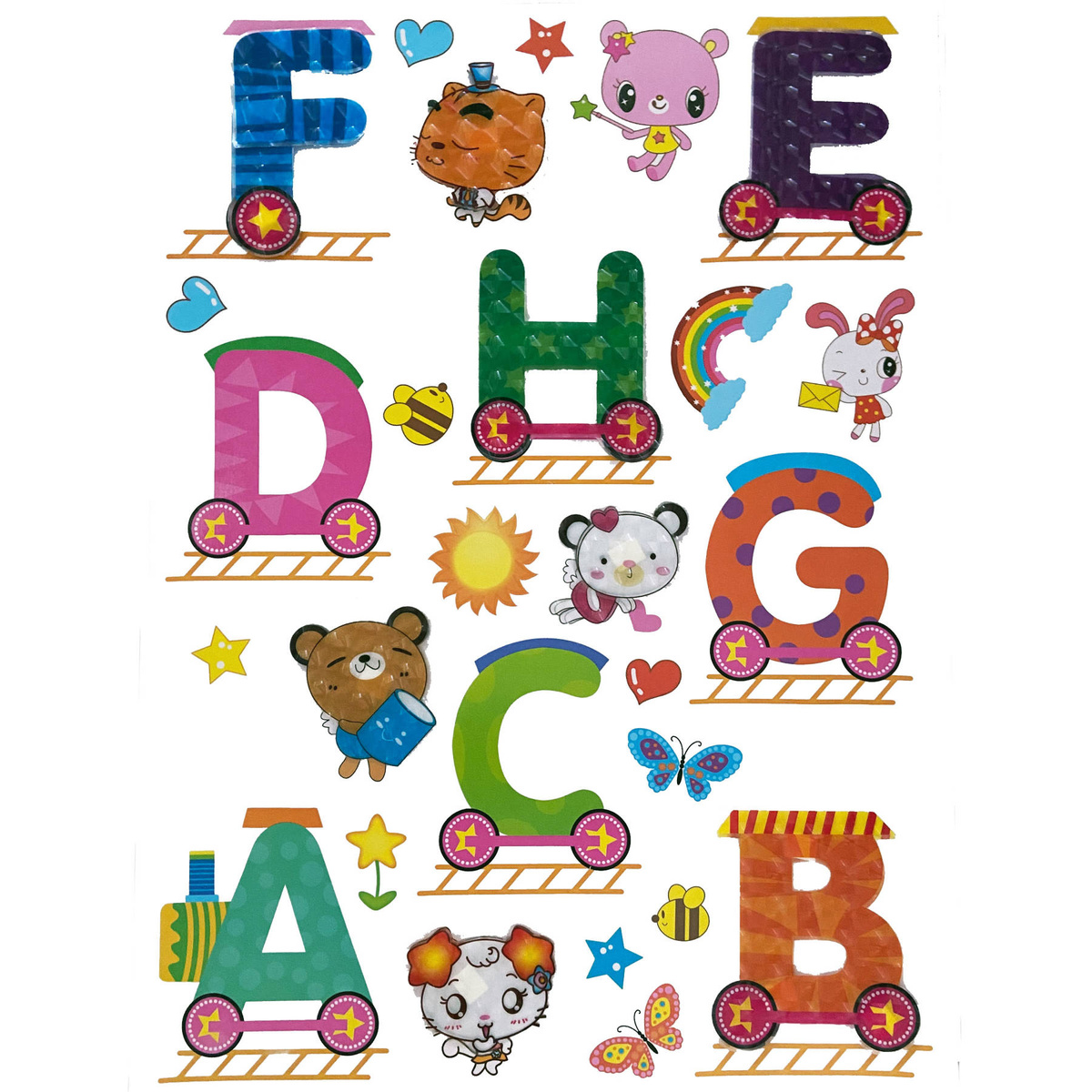 NAKLEJKI 3D NA ŚCIANĘ DLA DZIECI ALFABET ZWIERZĘTA OZDOBA POKOJU NA ŚCIANĘ