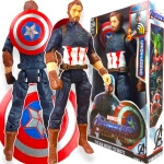 KAPITAN AMERYKA FIGURKA DUŻA RUCHOMA + TARCZA AVENGERS ŚWIECI DŹWIĘK 30CM
