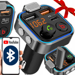 TRANSMITER BLUETOOTH 5.0 FM ŁADOWARKA USB PD 20W MOCNY MIKROFON NA PREZENT
