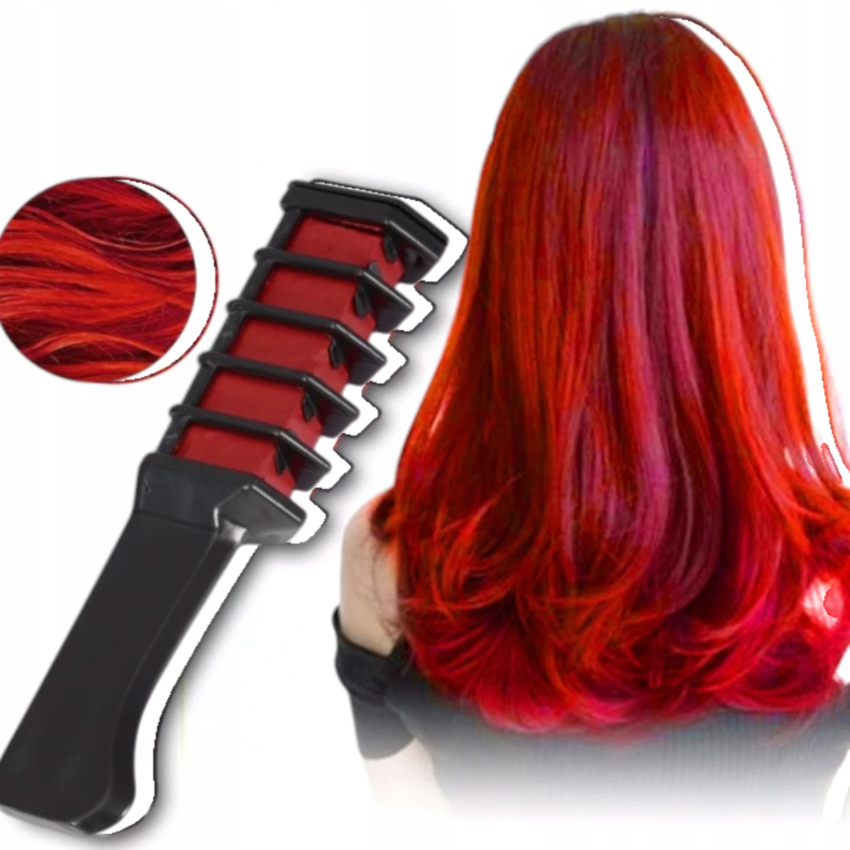 FARBY DO KOLOROWANIA MALOWANIA WŁOSÓW NA GRZEBIENIU 6 KOL FARBKI ZMYWALNE 