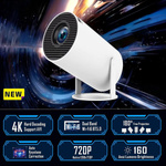 PROJEKTOR RZUTNIK ANDROID TV WIFI MINI 4K PRZENOŚNY SMART GŁOŚNIK OBROTOWY