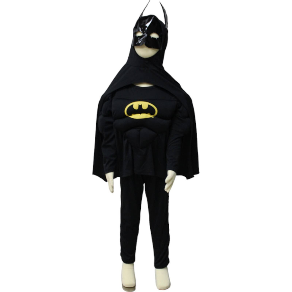 STRÓJ BATMAN PRZEBRANIE DLA CHŁOPCA NA BAL 3w1 GRUBY MIĘŚNIE MASKA KOSTIUM