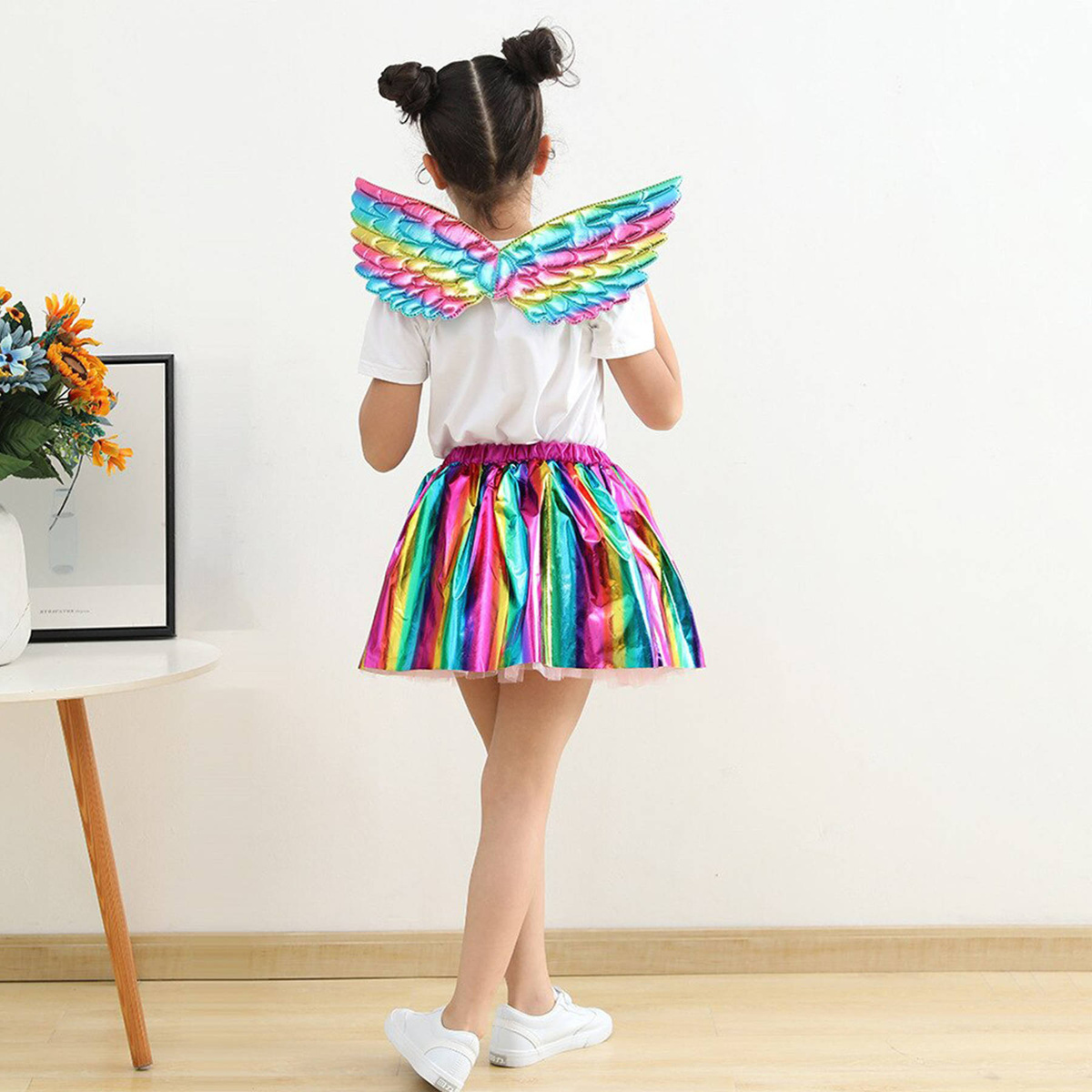 STRÓJ DLA DZIEWCZYNKI JEDNOROŻEC PEGAZ TĘCZOWY SPÓDNICZKA OPASKA PRZEBRANIE