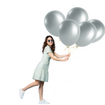 ZESTAW BALONÓW METALICZNYCH SREBRO ŚLUB WESELE IMPREZA 100szt BALONY 30cm