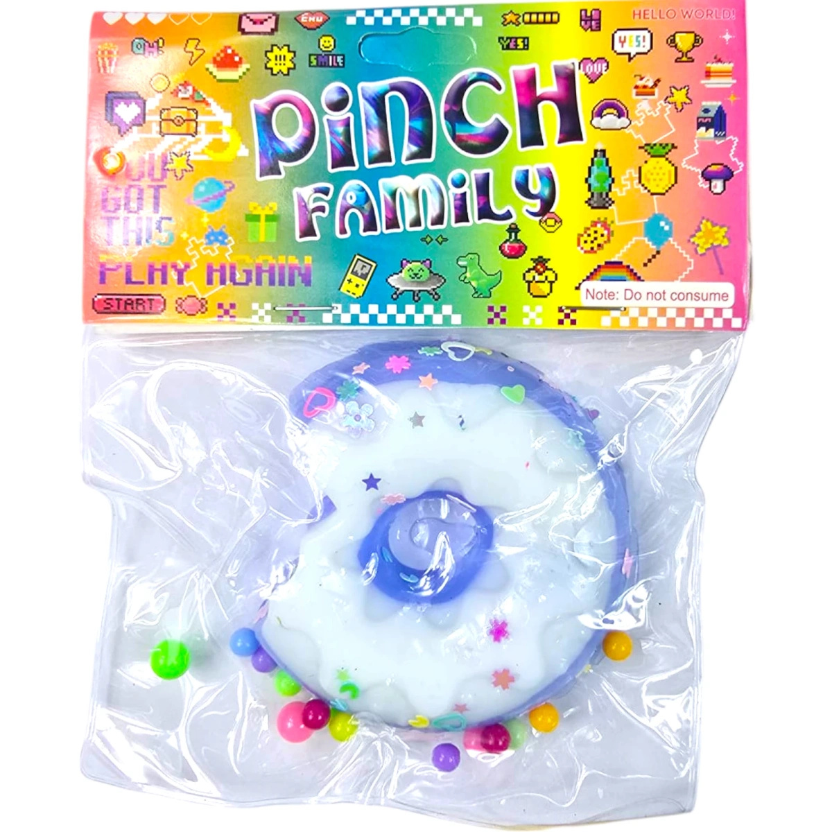 GNIOTEK ANTYSTRESOWY SENSORYCZNY DONUT PĄCZEK Z POSYPKĄ SQUISHY DONAT