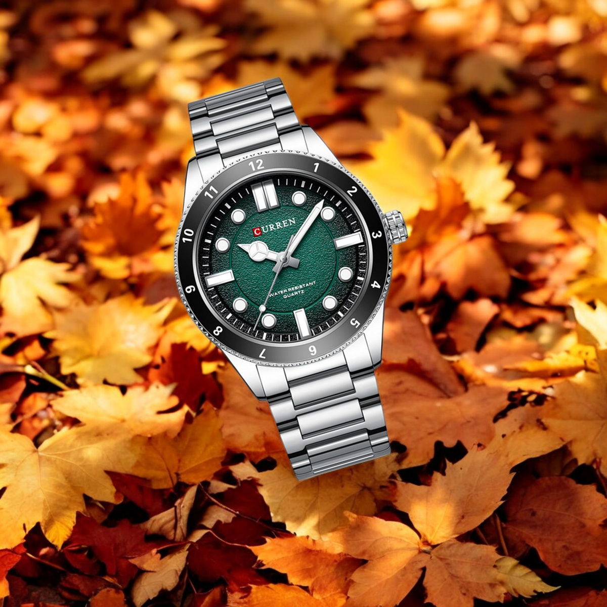 NOWOCZESNY ELEGANCKI ZEGAREK MĘSKI CURREN STAL NIERDZEWNA STYL DIVER KOLORY